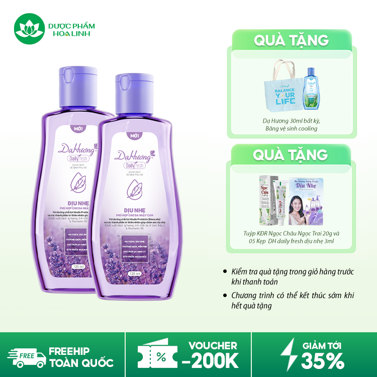 Dung dịch vệ sinh Dạ Hương Daily Fresh Dịu nhẹ Dung dịch vệ sinh Dạ Hương Daily Fresh Dịu nhẹ