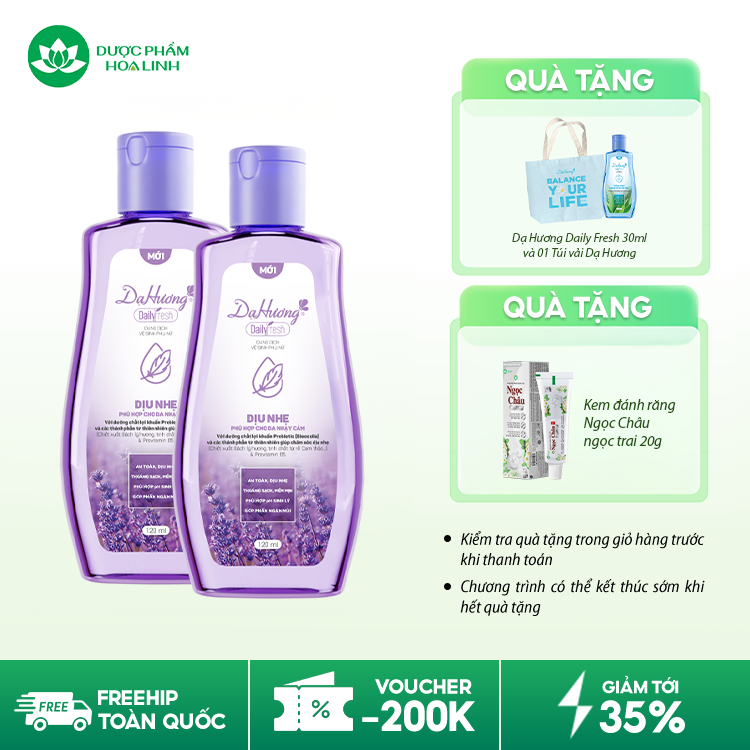 Dung dịch vệ sinh Dạ Hương Daily Fresh Dịu nhẹ Dung dịch vệ sinh Dạ Hương Daily Fresh Dịu nhẹ