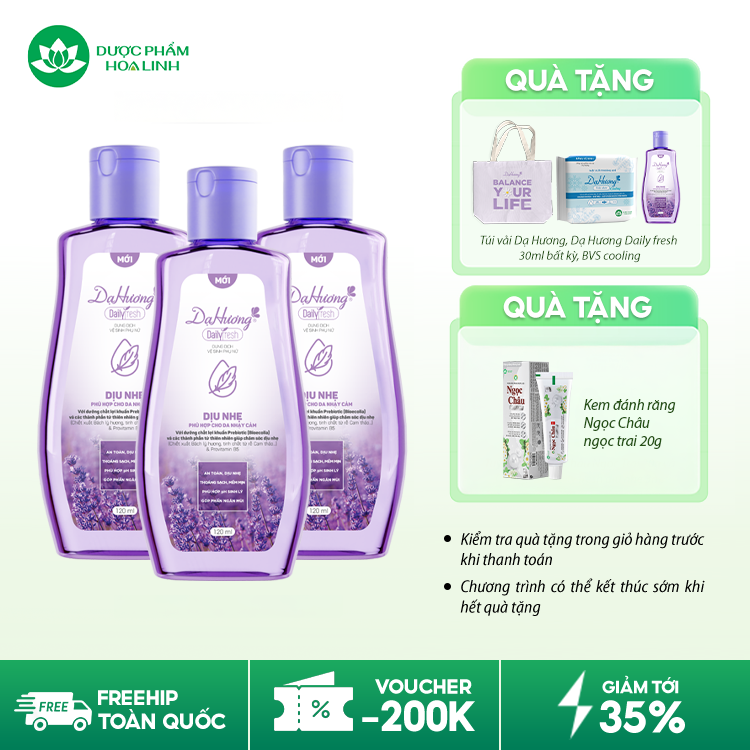 Dung dịch vệ sinh Dạ Hương Daily Fresh Dịu nhẹ Dung dịch vệ sinh Dạ Hương Daily Fresh Dịu nhẹ