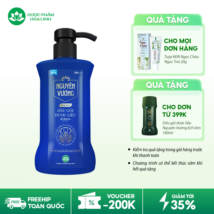 Dầu gội dược liệu Nguyên Vương Sảng khoái
