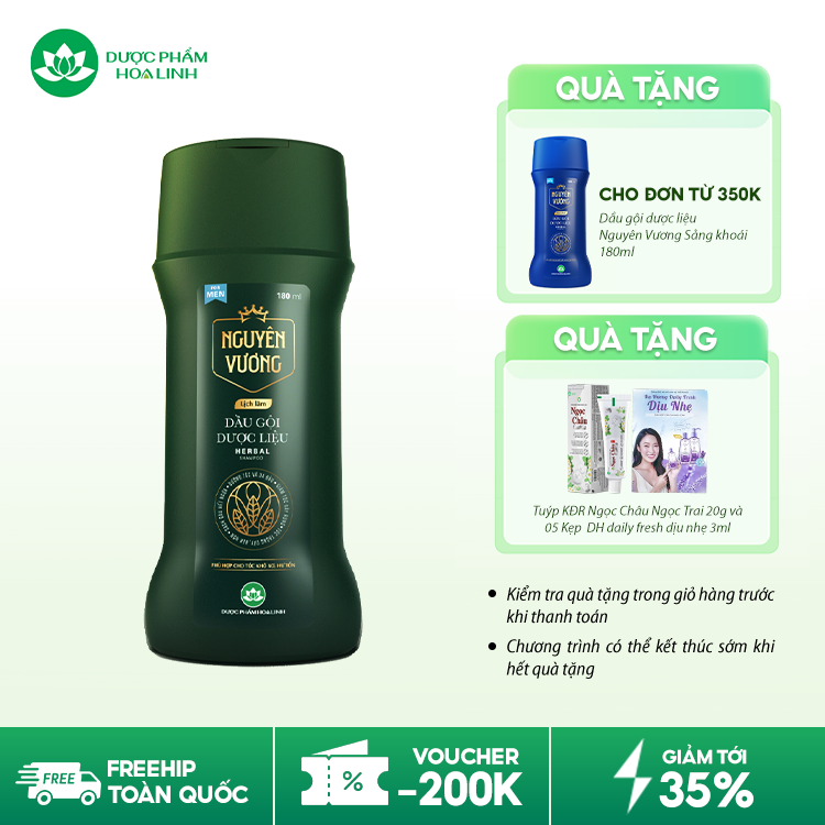 Dầu gội dược liệu Nguyên Vương lịch lãm