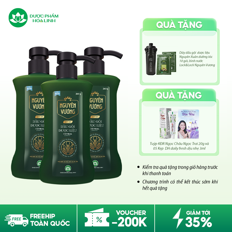 Dầu gội dược liệu Nguyên Vương lịch lãm
