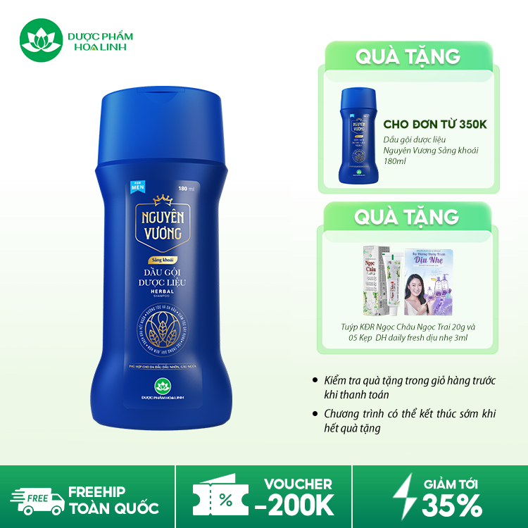 Dầu gội dược liệu Nguyên Vương Sảng khoái