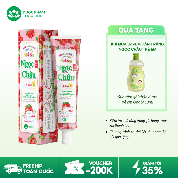 Kem đánh răng dược liệu Ngọc Châu Trẻ Em 2 – 6 tuổi