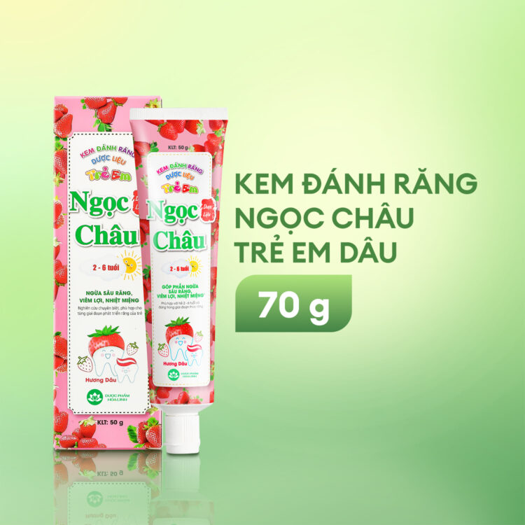 Kem đánh răng Ngọc Châu trẻ em 2-6 tuổi hương dâu