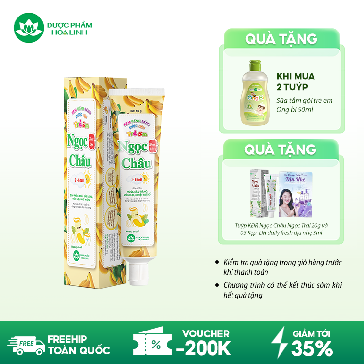 Kem đánh răng dược liệu Ngọc Châu Trẻ Em 2 – 6 tuổi