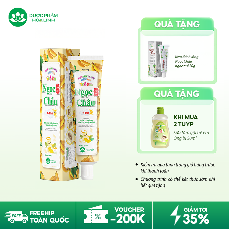 Kem đánh răng dược liệu Ngọc Châu Trẻ Em 2 – 6 tuổi