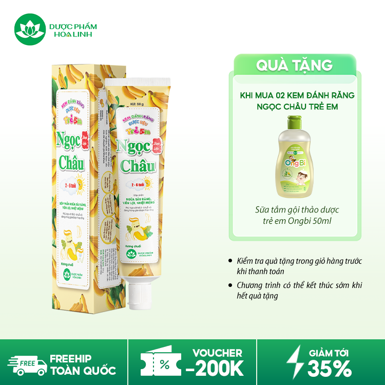 Kem đánh răng dược liệu Ngọc Châu Trẻ Em 2 – 6 tuổi