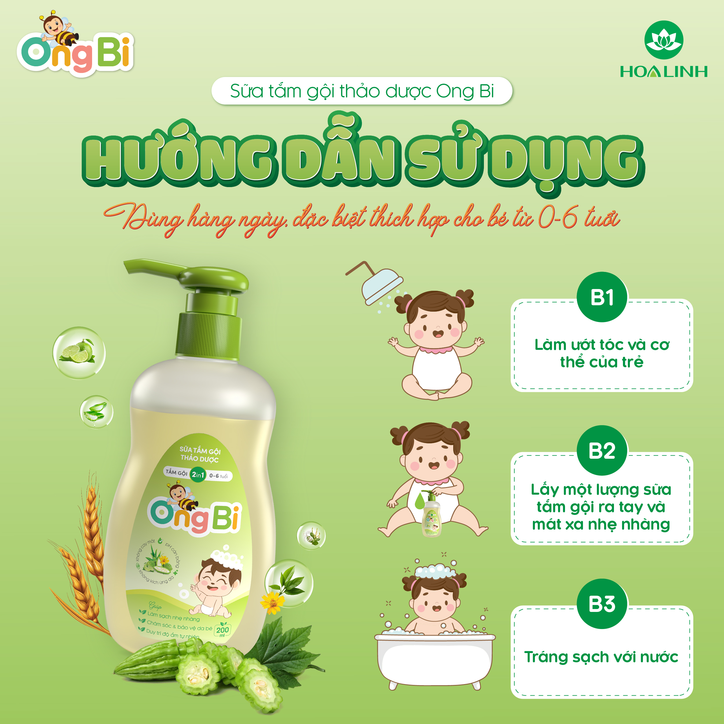 Hướng dẫn sử dụng sữa tắm ongbi