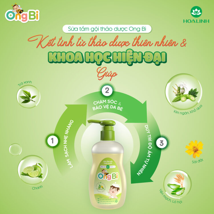 Sữa Tắm Gội Thảo Dược Ong Bi