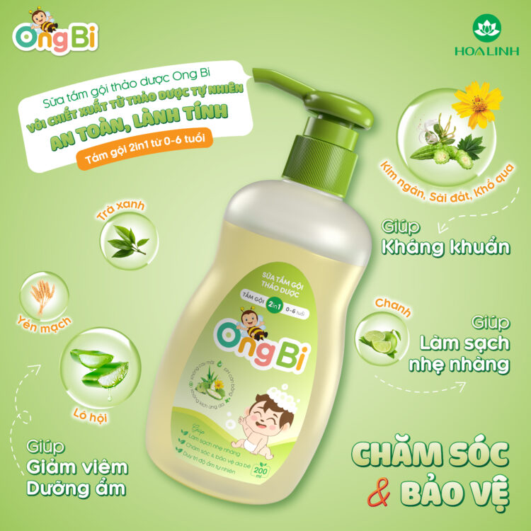Sữa Tắm Gội Thảo Dược Ong Bi