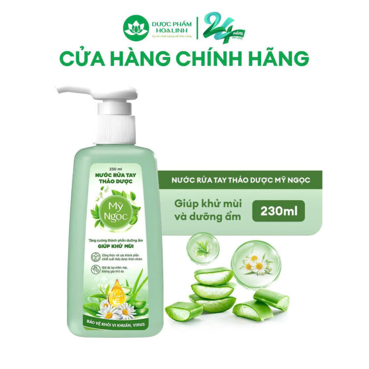 Nước rửa tay thảo dược Mỹ Ngọc 230ml