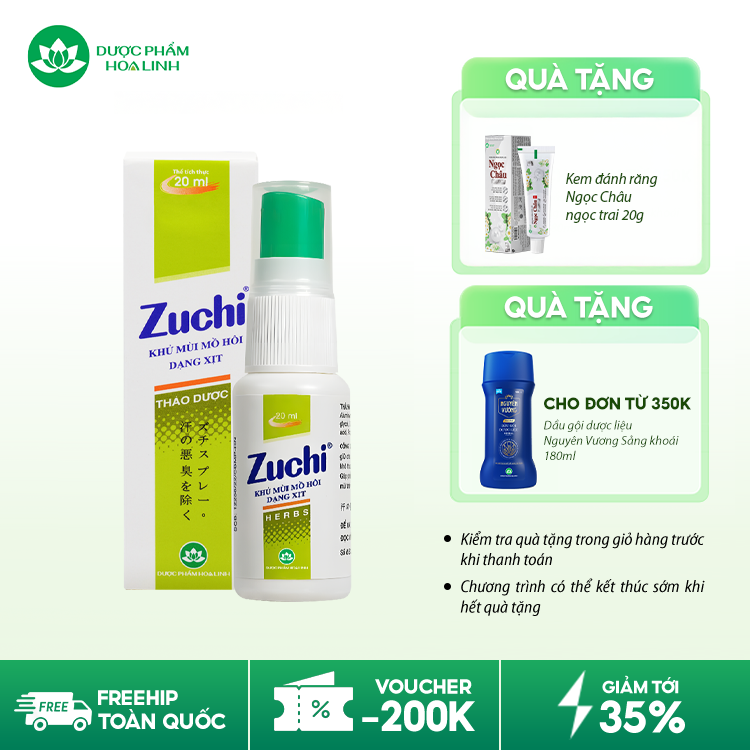 Xịt Khử Mùi Cơ Thể Zuchi ( Giao ngẫu nhiên)
