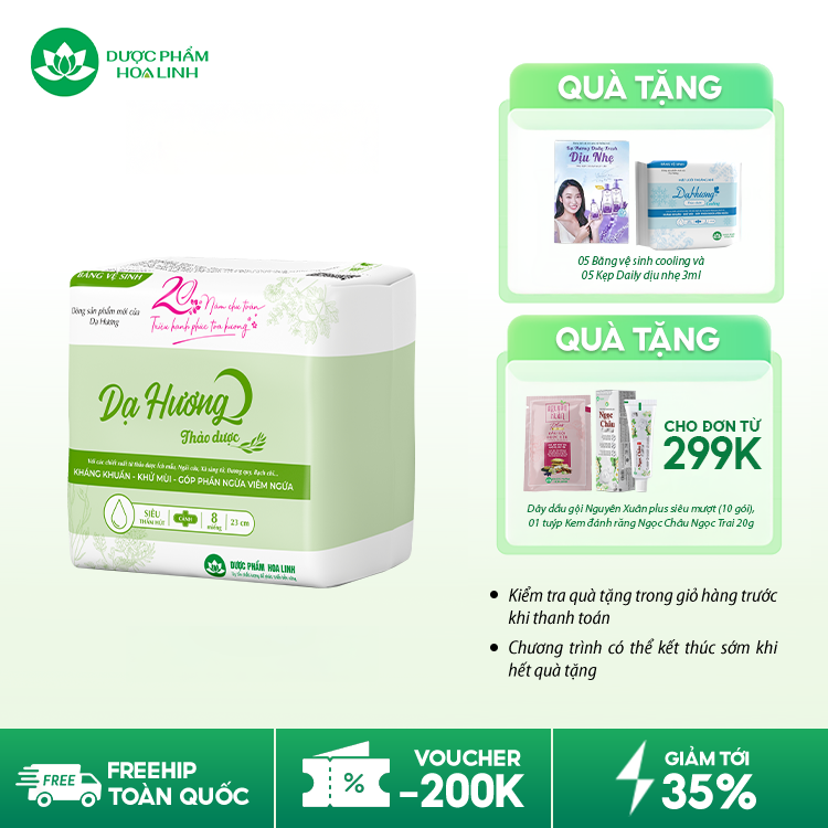 Băng vệ sinh thảo dược Dạ Hương