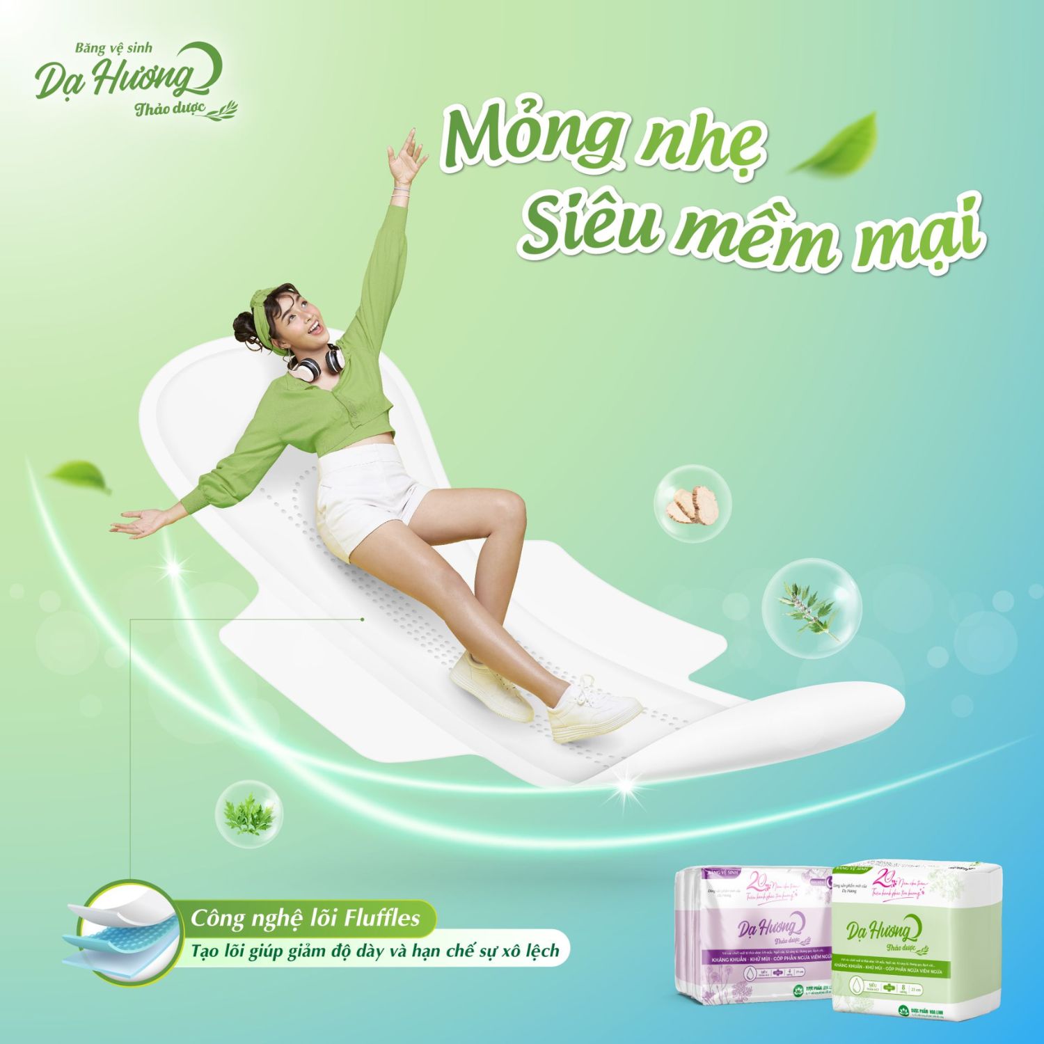 Công nghệ lõi Fluffles băng vệ sinh Dạ Hương