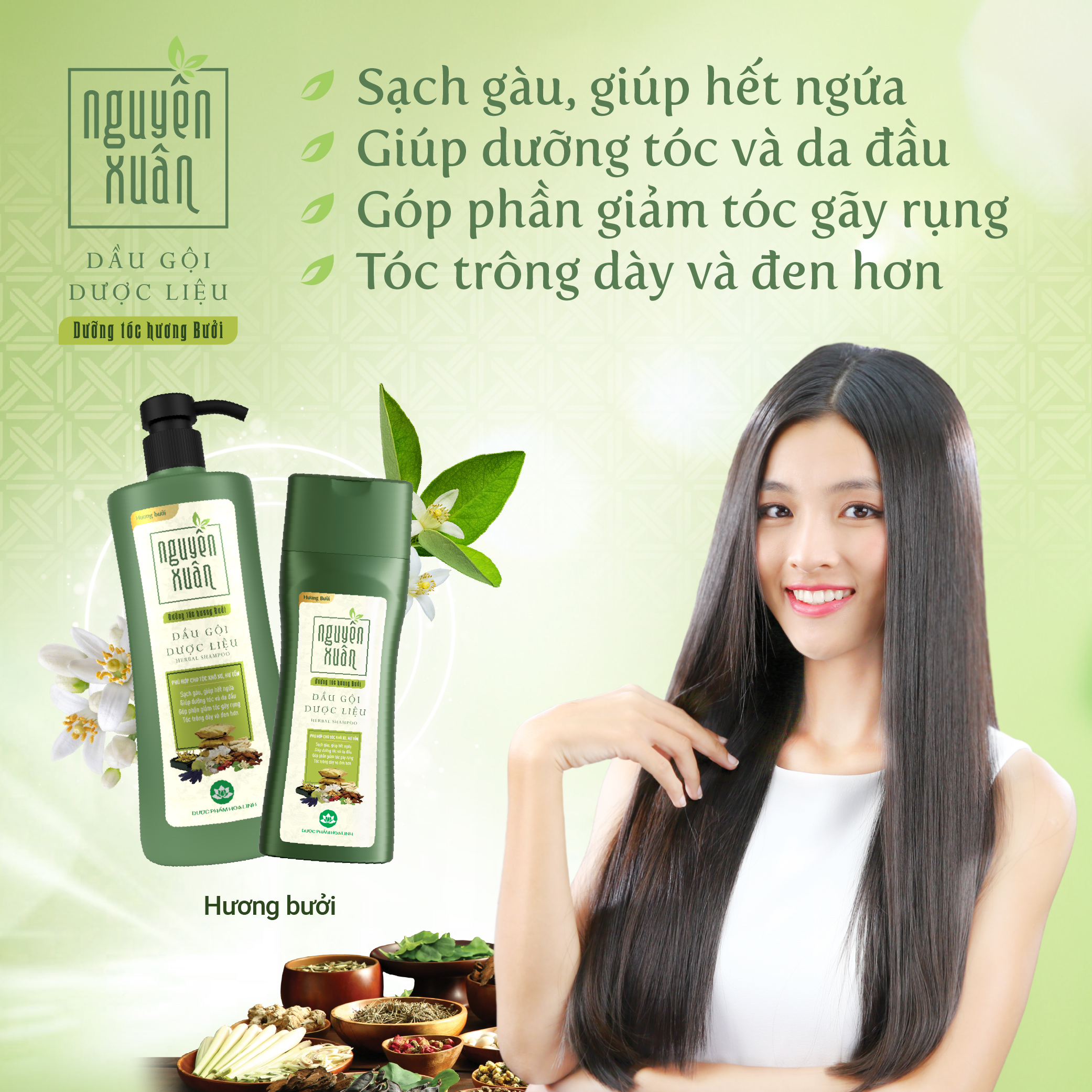 Công dụng dầu gội Nguyên Xuân hương bưởi