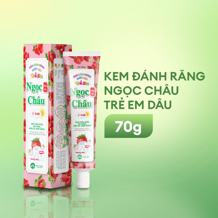 Kem đánh răng Ngọc Châu trẻ em 2-6 tuổi hương dâu