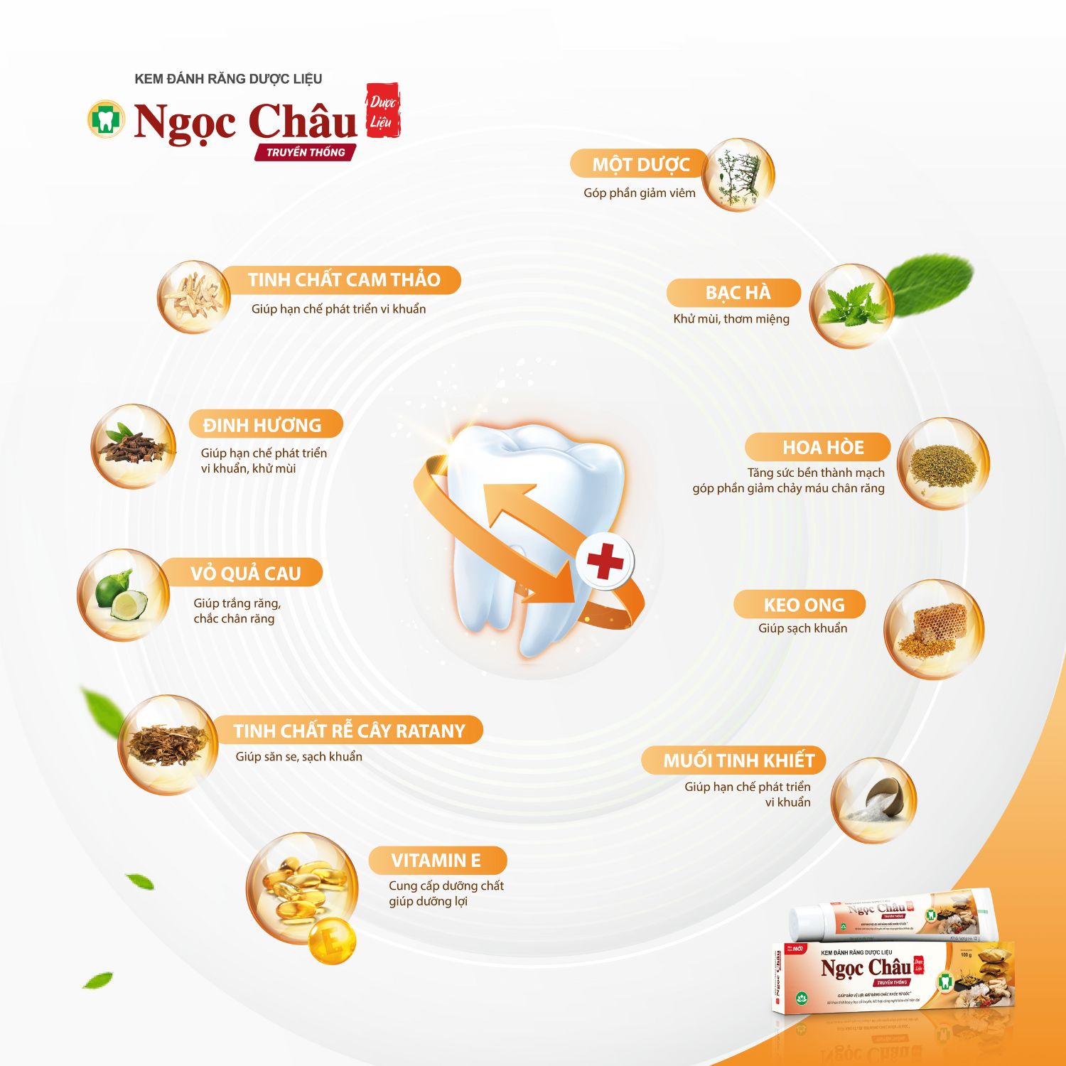 Thành phần kem đánh răng Ngọc Châu truyền thống