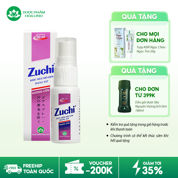 Xịt Khử Mùi Cơ Thể Zuchi ( Giao ngẫu nhiên)