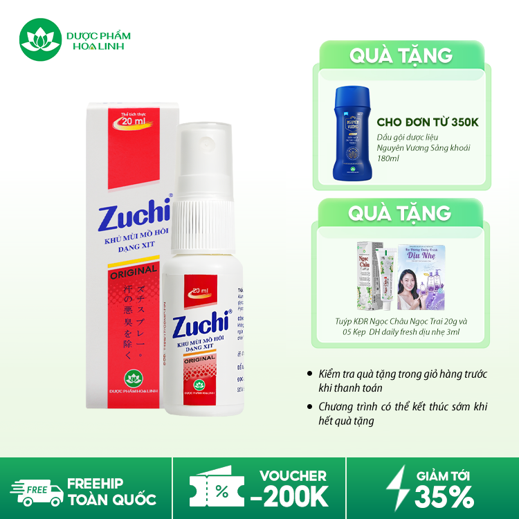 Xịt Khử Mùi Cơ Thể Zuchi ( Giao ngẫu nhiên)