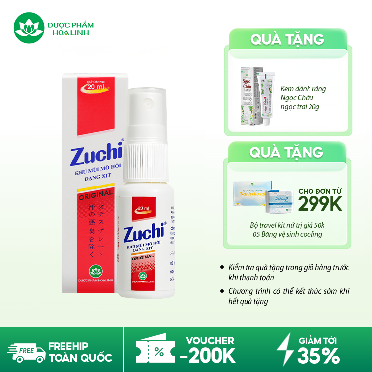 Xịt Khử Mùi Cơ Thể Zuchi ( Giao ngẫu nhiên)