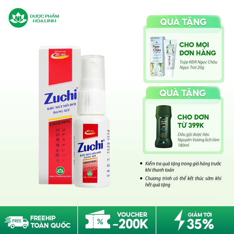 Xịt Khử Mùi Cơ Thể Zuchi ( Giao ngẫu nhiên)