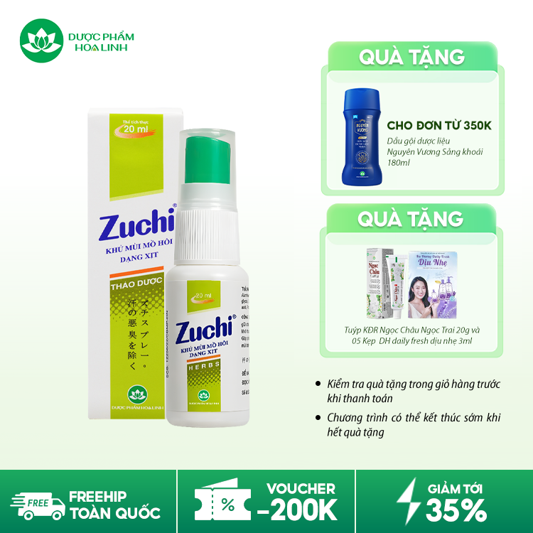 Xịt Khử Mùi Cơ Thể Zuchi ( Giao ngẫu nhiên)