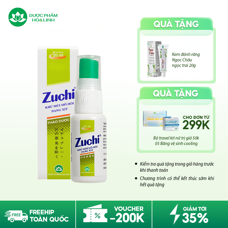 Xịt Khử Mùi Cơ Thể Zuchi ( Giao ngẫu nhiên)