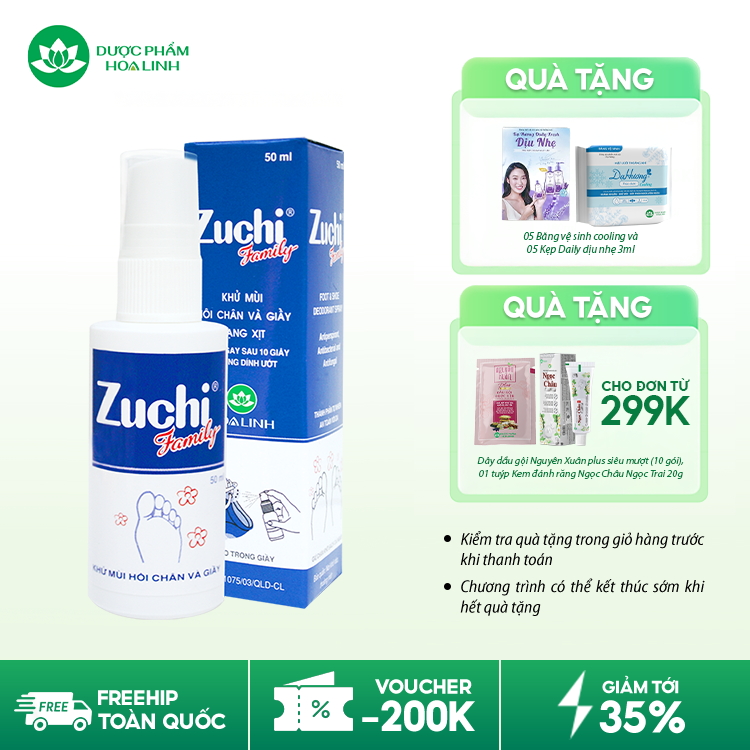 Xịt khử mùi hôi chân và giày (hương quế) Zuchi Family