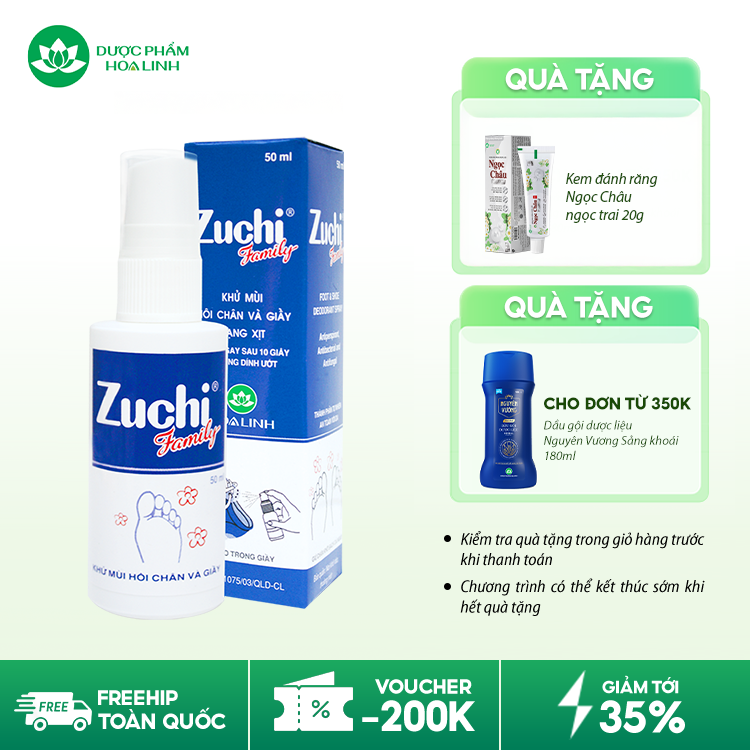 Xịt khử mùi hôi chân và giày (hương quế) Zuchi Family