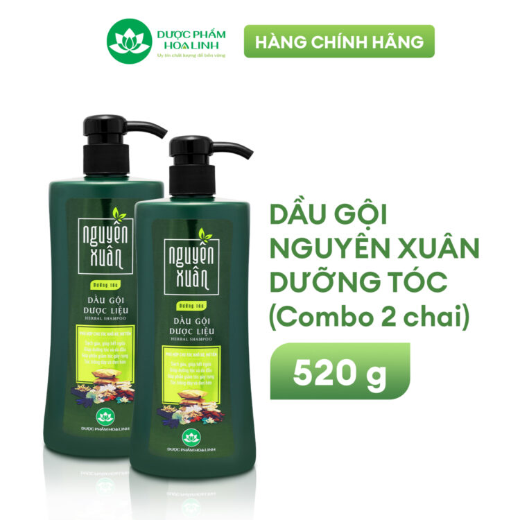 Dầu gội dược liệu Nguyên Xuân xanh dưỡng tóc