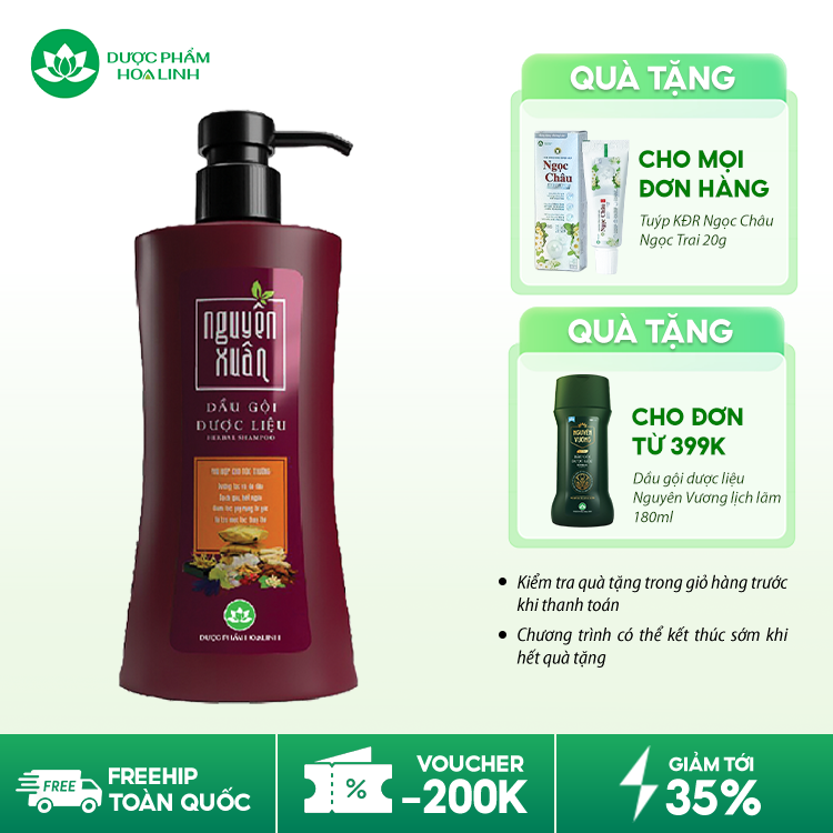 Dầu gội dược liệu Nguyên Xuân nâu đỏ