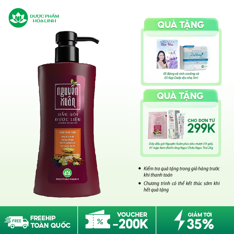 Dầu gội dược liệu Nguyên Xuân nâu đỏ