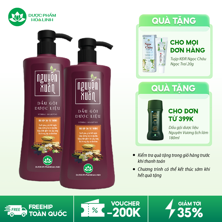 Dầu gội dược liệu Nguyên Xuân nâu đỏ
