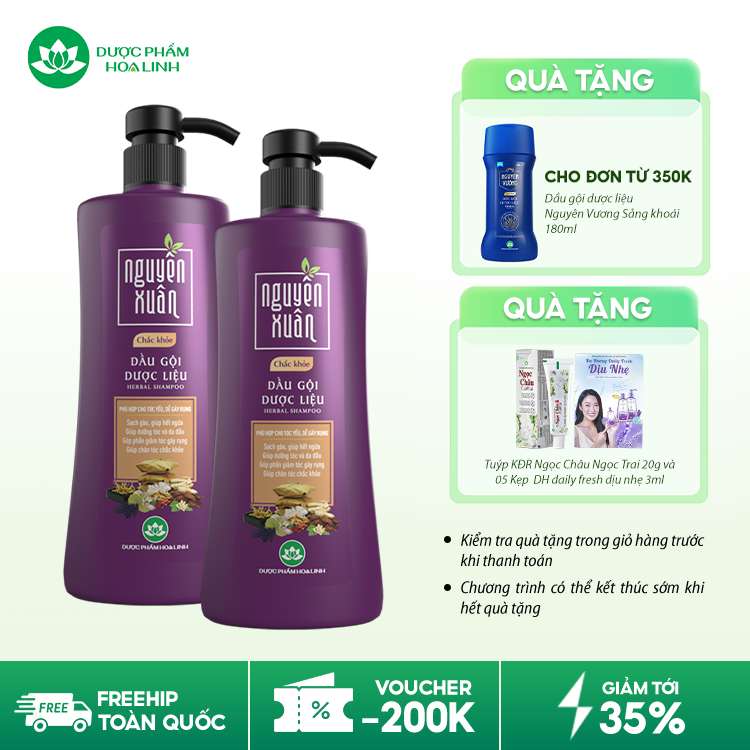 Dầu gội dược liệu Nguyên Xuân chắc khỏe