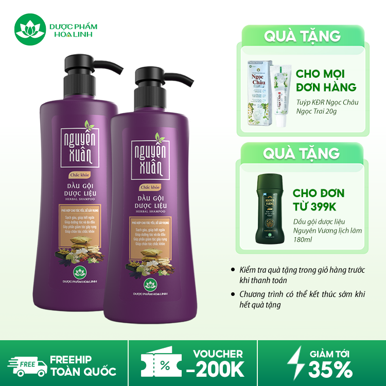 Dầu gội dược liệu Nguyên Xuân chắc khỏe