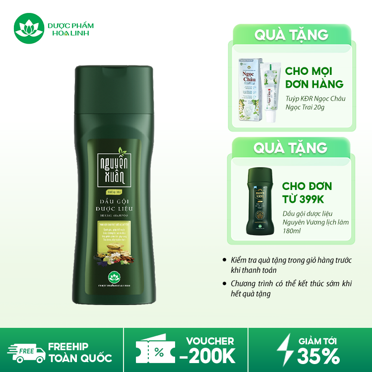 Dầu gội dược liệu Nguyên Xuân xanh dưỡng tóc