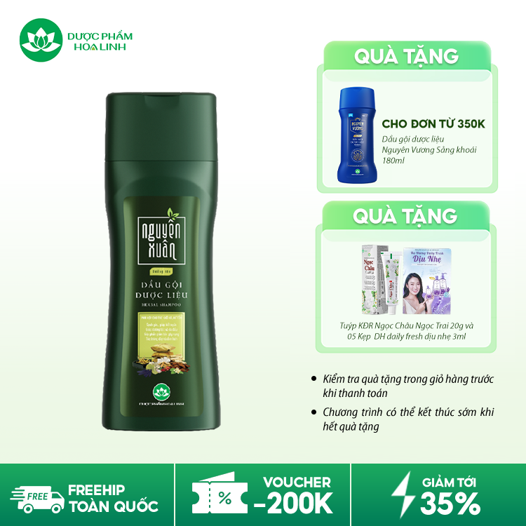 Dầu gội dược liệu Nguyên Xuân xanh dưỡng tóc
