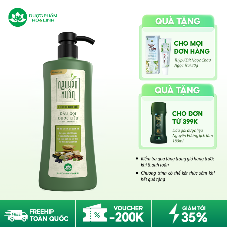 Dầu gội dược liệu Nguyên Xuân Dưỡng tóc Hương bưởi