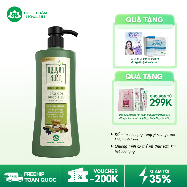 Dầu gội dược liệu Nguyên Xuân Dưỡng tóc Hương bưởi