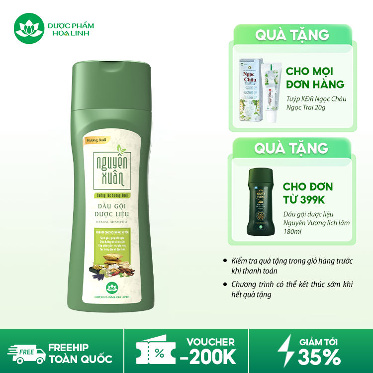 Dầu gội dược liệu Nguyên Xuân Dưỡng tóc Hương bưởi