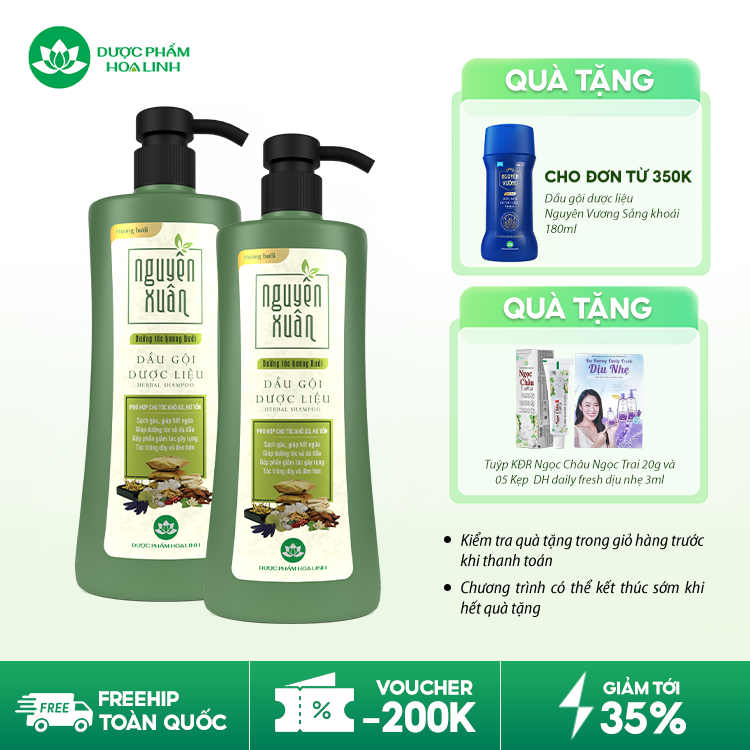 Dầu gội dược liệu Nguyên Xuân Dưỡng tóc Hương bưởi