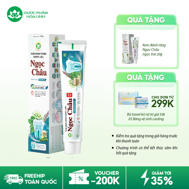 Kem đánh răng dược liệu Ngọc Châu Chuyên Gia Kem đánh răng dược liệu Ngọc Châu Chuyên Gia