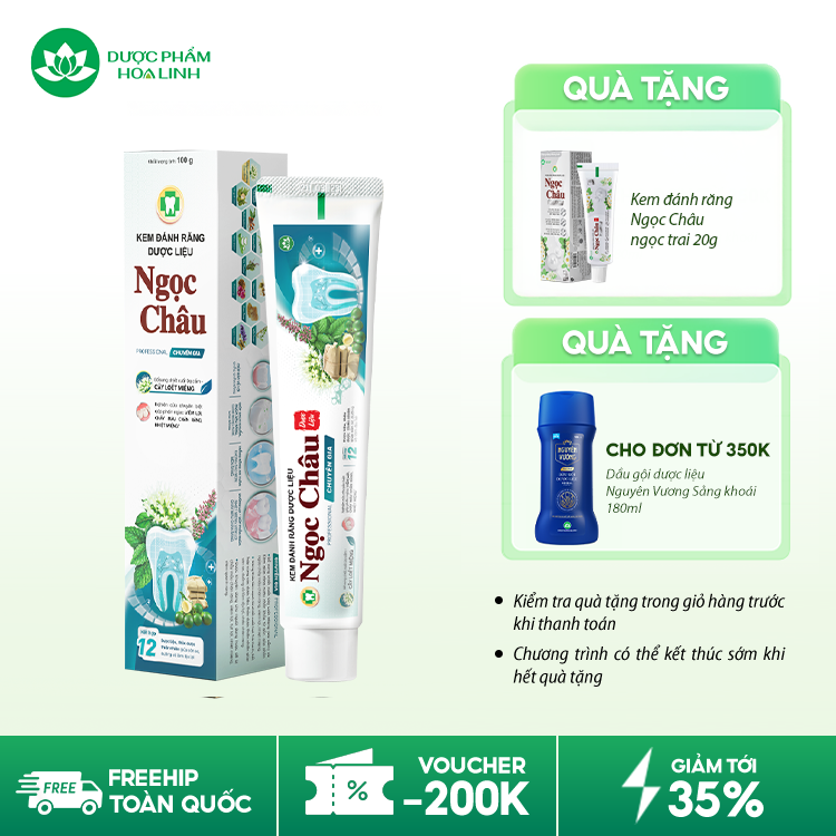 Kem đánh răng dược liệu Ngọc Châu Chuyên Gia Kem đánh răng dược liệu Ngọc Châu Chuyên Gia