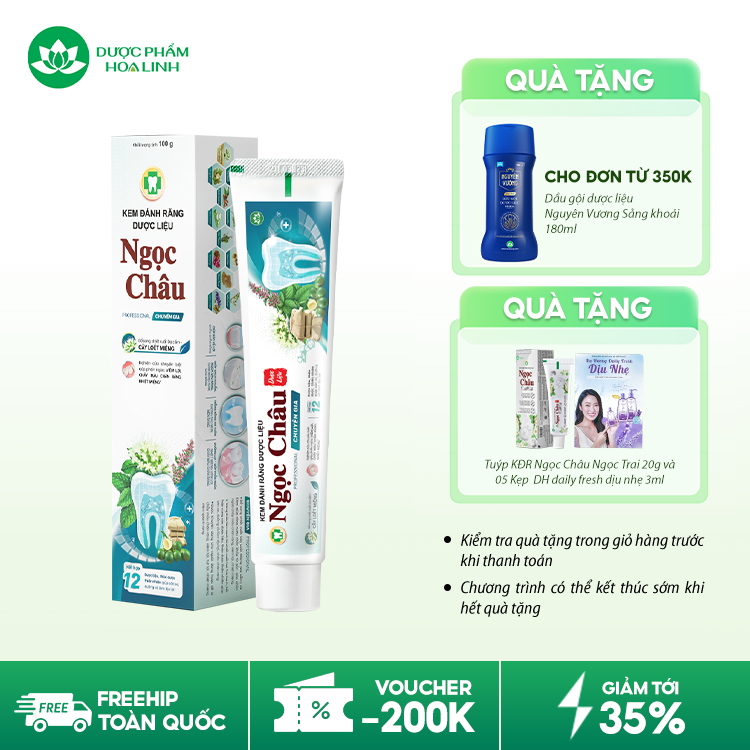 Kem đánh răng dược liệu Ngọc Châu Chuyên Gia Kem đánh răng dược liệu Ngọc Châu Chuyên Gia