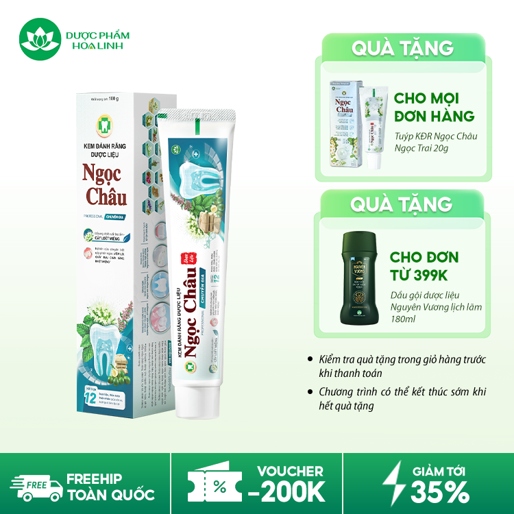 Kem đánh răng dược liệu Ngọc Châu Chuyên Gia