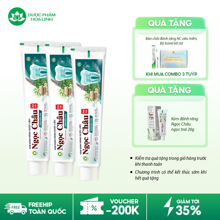 Kem đánh răng dược liệu Ngọc Châu Chuyên Gia Kem đánh răng dược liệu Ngọc Châu Chuyên Gia