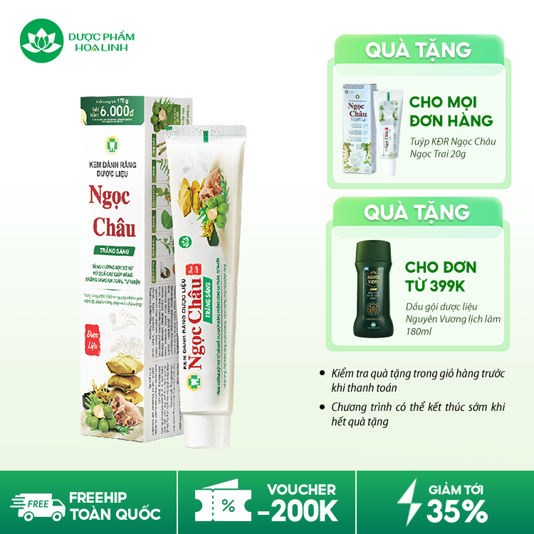 Kem Đánh Răng Dược Liệu Ngọc Châu Trắng Sáng