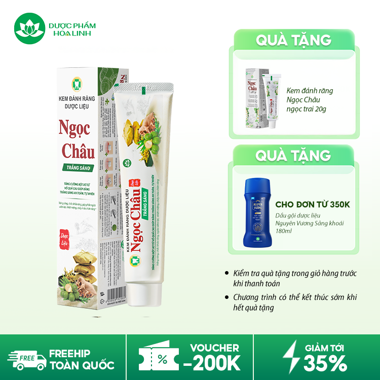Kem Đánh Răng Dược Liệu Ngọc Châu Trắng Sáng