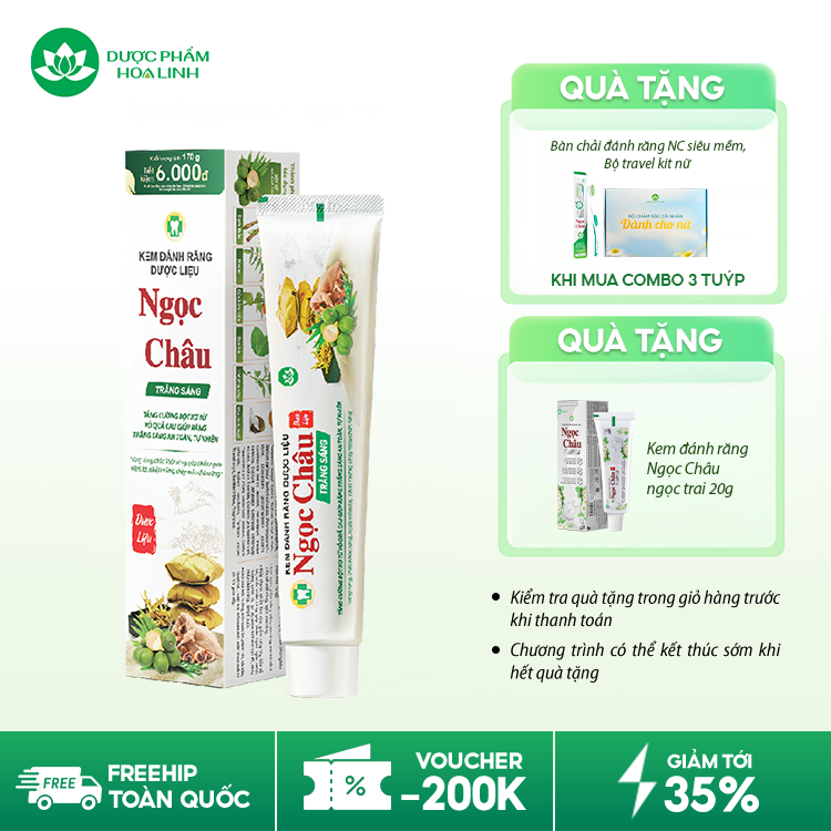 Kem Đánh Răng Dược Liệu Ngọc Châu Trắng Sáng Kem Đánh Răng Dược Liệu Ngọc Châu Trắng Sáng
